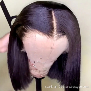 Wholesale Transparent Lace Front Wig Short Bob Lace Wigs For Black Women Brazilian Virgin Human Cuticle Aligned Hair Wigs